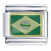 Flag Of Brazil Green Italian Charm