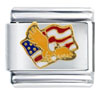  American  Flag And Eagle Italian Charm
