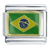Flag Of Brazil Blue Italian Charm