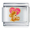 Happy Teddy Bear Heart Italian Charm