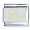 Gold Tone Text  Love   Italian   Charm 