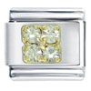 Gold Plated 4 Pcs April Diamond Color Birthstone Studded Italian Charm