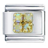 Gold Plated 4 Pcsoctober Pink Tourmaline Color Birthstone Studded Italian Charm