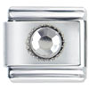 April Diamond Color Round Birthstone Italian Charm