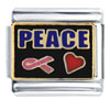  Italian Charms - Peace And Love Ribbon Italian Charm