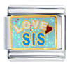 Love Sister With Heart Italian Charm