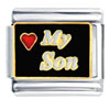 Heart My Son Black Italian Charm