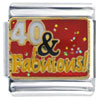 Glittered Forty And Fabulous Italian Charm