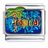 Glittered  Tropical  Paradise Italian Charm