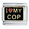 I Love My Cop Italian Charm