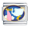 Bird With Gift Italian Charm