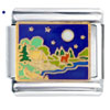 Night Star And Moon Sky Italian Charm