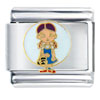 Small Girl With  Purse   Italian   Charm 