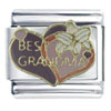 Best Grandma  Heart   Italian   Charm 