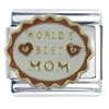 Gold Plated Worlds Best Mom Italian Charm