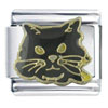 Black Cat Face Italian Charm
