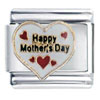 Happy  Mother's  Day Heart Italian Charm