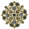 glass brooches - Gold Brocade Brooch