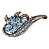 Scroll Pale Blue Flower Brooch