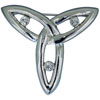 Clear Austrian Crystal Celtic Triqueta Brooch