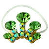 Gold Plated Green Studded Patterned Toe Ring