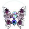 Violet Rhinestone Studded Butterfly Toe Ring