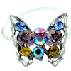 Multicolor Studded Butterfly Toe Ring