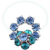 Round Blue Flower Studded Toe Ring