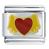Yellow Winged  Heart  Italian  Charm 