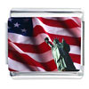  Usa   Flag  &amp; Lady Liberty Photo Italian Charm
