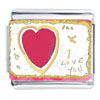 I Love You Heart Orange Italian Charm