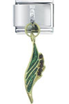 Leaf With Berries  Dangle  Italian Charm