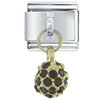 January Garnet Color Ball Dangle Italian Charm