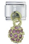June  Pearl  Color Ball Italian Charm