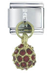 July Ruby Color Ball Italian Charm