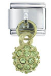 August Peridot Color Ball Italian Charm