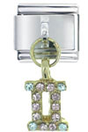 Rhinestone  Gemini  Italian Charm