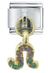 Rhinestone  Leo  Italian Charm