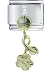 Dangle Gold  Flower   Italian   Charm 
