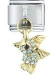 Dangle Crystal Hummingbird Italian Charm