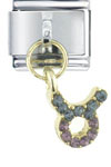 Rhinestone  Taurus  Italian Charm