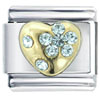 March Birthstone Golden Heart Italian Charm