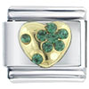 May Birthstone Golden Heart Italian Charm