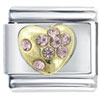 June Birthstone Golden Heart Italian Charm
