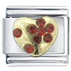 July Birthstone Golden  Heart   Italian   Charm 