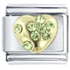 August Nirthstone Golden Heart Italian Charm