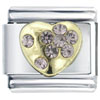October Birthstone Golden Heart Italian Charm