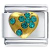 December Birthstone Golden Heart Italian Charm