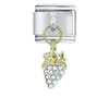 Rhinestone Grape Bunch Dangle Italian Charm