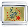 Statue Of Liberty And Red Star Italian Charm